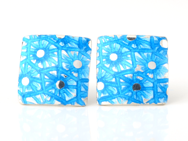 katrin_koehler_emailleschmuck_ohrring_stecker_seeigel_eckig_6603